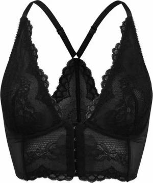 Gossard Longline-BH Lace Longline V-Bügel BH mit Frontverschluss Black 80 D (Longline BH, 1-tlg., Spitze/Netz)