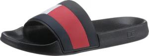 Tommy Hilfiger Badepantolette "RUBBER TH FLAG POOL SLIDE", Sommerschuh, Poolslides, Schlappen, für Bad und Strand