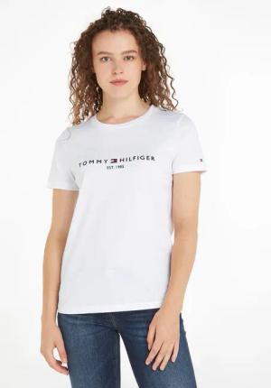 Tommy Hilfiger Rundhalsshirt "HERITAGE HILFIGER C-NK REG TEE", mit gesticktem Tommy Hilfiger Linear Logo-Schriftzug