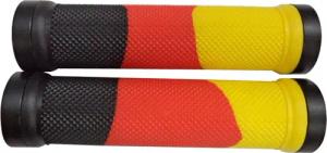 Point Fahrradlenkergriff, (2 St., Paar), schwarz-rot-gold optik