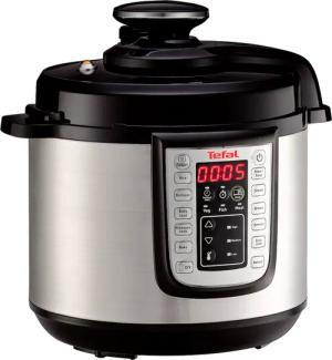 Tefal Multikocher "CY505E Fast & Delicious Multikocher, elektrischer Schnellkochtopf", 25 automatische Programme, 6 l Fassungsvermögen, sichere Drucktechnologie, Zeit- und Temperaturregler, Warmhaltefunktion, mit Rezeptheft