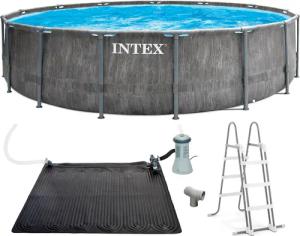 Intex Rundpool ""Framepool" Greywood 549x122 cm", (Set), inkl. hochwertiger Solar Matte(Poolheizung)
