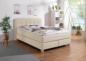 Home affaire Boxspringbett "Fargo", inkl. Topper, in 3 Matratzenarten, in Samt- oder Strukturstoff