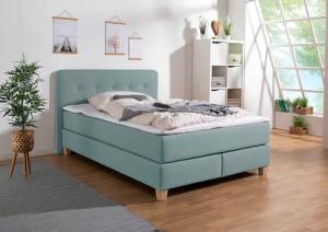 Home affaire Boxspringbett "Fargo", inkl. Topper, in 3 Matratzenarten, in Samt- oder Strukturstoff