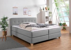 Home affaire Boxspringbett "Fargo", inkl. Topper, in 3 Matratzenarten, in Samt- oder Strukturstoff