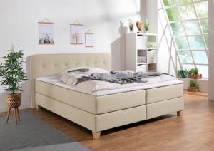 Home affaire Boxspringbett "Fargo", inkl. Topper, in 3 Matratzenarten, in Samt- oder Strukturstoff