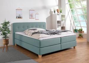 Home affaire Boxspringbett "Fargo", inkl. Topper, in 3 Matratzenarten, in Samt- oder Strukturstoff