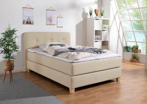 Home affaire Boxspringbett "Fargo", inkl. Topper, in 3 Matratzenarten, in Samt- oder Strukturstoff