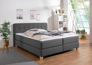 Home affaire Boxspringbett "Fargo", inkl. Topper, in 3 Matratzenarten, in Samt- oder Strukturstoff