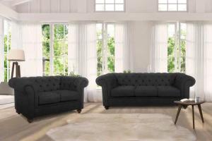 Home affaire Chesterfield-Sofa "Duc 3-Sitzer", hochwertige Knopfheftung im Rücken, Samtoptik mit changierender Optik