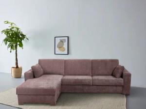 Home affaire Ecksofa "Roma "M" Matratzenhöhe 14 cm, Dauerschlaffunktion, mit Unterfederung,", Liegemaße ca 143x198 cm, L-Form