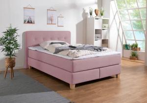 Home affaire Boxspringbett "Fargo", inkl. Topper, in 3 Matratzenarten, in Samt- oder Strukturstoff