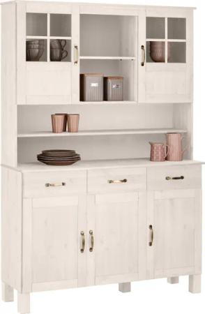 Home affaire Küchenbuffet "Alby", Breite 125 cm, 2 Glastüren, 2 Schubladen