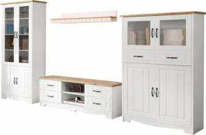 Home affaire Wohnwand "Trinidad", (Set, 4 St.), Set aus 1 Vitrine, 1 Lowboard, 1 Highboard, 1 Wandboard