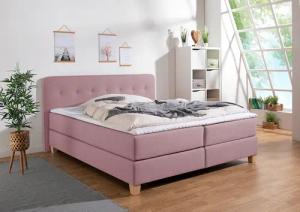 Home affaire Boxspringbett "Fargo", inkl. Topper, in 3 Matratzenarten, in Samt- oder Strukturstoff