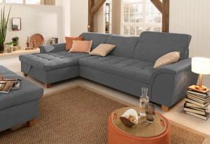 Home affaire Ecksofa "Lyla L-Form", mit Recamiere, wahlweise mit Rückenfunktion und zusätzlich mit Bett