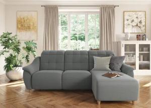 Home affaire Ecksofa "Boston L-Form", (2 St.), Kopfteilverstellung an jeder Sitzfläche, wahlweise Relaxfunktion