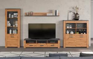 Home affaire TV-Wand "Ambres", (4 St.), Modernes TV SET, Echtholzoptik, Breite ca. 409 cm, matt
