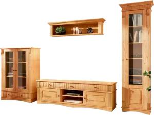 Home affaire Wohnwand "Teresa", (Set, 3 St.), bestehend aus 1 Vitrine klein, 1 Vitrine groß, 1 Lowboard