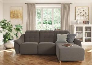 Home affaire Ecksofa "Boston L-Form", (2 St.), Kopfteilverstellung an jeder Sitzfläche, wahlweise Relaxfunktion
