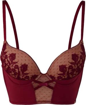 Gossard Longline-BH VIP Romanchic Push-Up Longline BH Bordeaux 70 B (Longline BH, 1-tlg., Teilspitze)