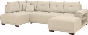 Home affaire Wohnlandschaft "Viborg U-Form", mit Regal in der Armlehne, wahlweise mit Bettfunktion