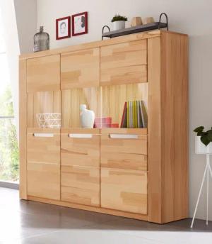 Home affaire Highboard "Kolding", Breite 140 cm mit 3 Glastüren