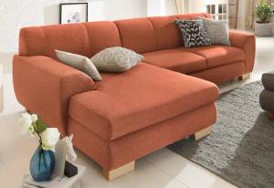 Home affaire Ecksofa "Nika L-Form", Polsterecke, Struktur fein oder Melrose/Struktur, mit Bettfunktion
