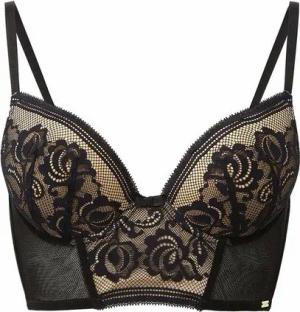 Gossard Longline-BH Encore Push-Up Longline BH Black/Natur 80 D (Longline BH, 1-tlg., glatte Spitze)