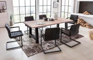 Home affaire Esstisch "New York", Balkeneiche massiv mit ausdrucksstarker Holzoptik
