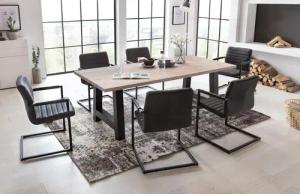 Home affaire Esstisch "New York", Balkeneiche massiv mit ausdrucksstarker Holzoptik