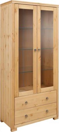 Home affaire Vitrine "Gotland", Breite 80 cm, Höhe 178 cm, mit Glastüren, aus massiver Kiefer, FSC