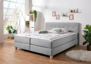 Home affaire Boxspringbett "Fargo", inkl. Topper, in 3 Matratzenarten, in Samt- oder Strukturstoff