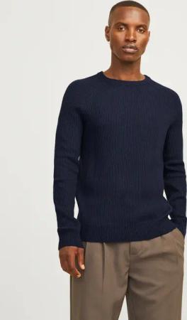 Jack & Jones Rundhalspullover "JJPANNEL KNIT CREW NECK AW24"