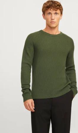 Jack & Jones Rundhalspullover "JJPANNEL KNIT CREW NECK AW24"