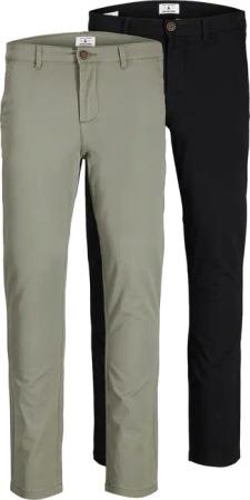 Jack & Jones Chinohose "SLIM FIT MARCO 2PCS", (Packung, 2 tlg., 2er-Pack)