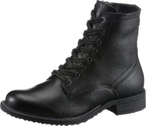 Tamaris Schnürstiefelette, Blockabsatz, Schnürboots, Busisnessschuh im glänzenden Metallic-Look