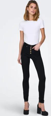 ONLY High-waist-Jeans "ONLROYAL HW SK FLY BTN GUA DK BLUE BOX"