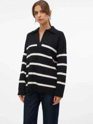 Vero Moda V-Ausschnitt-Pullover "VMLUNA LS V-NECK LONG PULLOVER GA BOO"