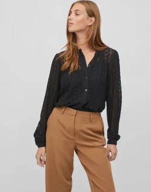 Vila Blusenshirt "VICHIKKA LACE L/S SHIRT- NOOS"