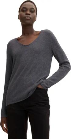 TOM TAILOR V-Ausschnitt-Pullover, aus Feinstrick