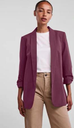 pieces Blusenblazer "PCBOSELLA 3/4 BLAZER NOOS", mit Faltendetail am Ärmel