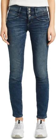 TOM TAILOR Slim-fit-Jeans "Alexa Slim", mit Knopfleiste und dekorativ gesteppter Passe
