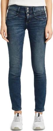 TOM TAILOR Slim-fit-Jeans "Alexa Slim", mit Knopfleiste und dekorativ gesteppter Passe