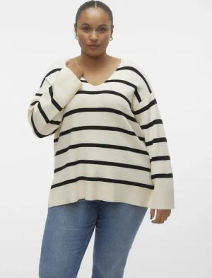 Vero Moda Curve Strickpullover "VMCSABA LS V-NECK PULLOVER GA NOOS CUR"