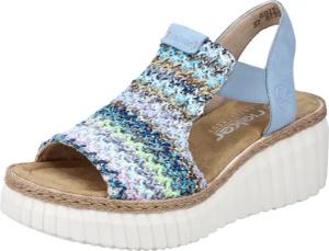 Rieker Plateausandaletten, Sommerschuh, Sandale, Plateauabsatz, mit Gummizug