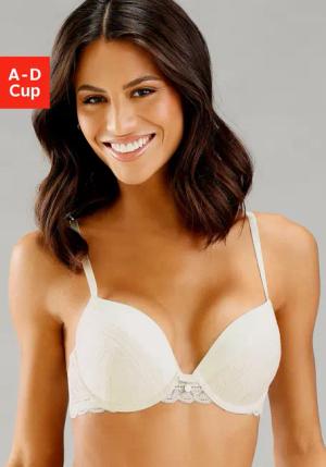 s.Oliver Push-up-BH "Adèle", mit graphischer Spitze und Metallaccessoire, Dessous