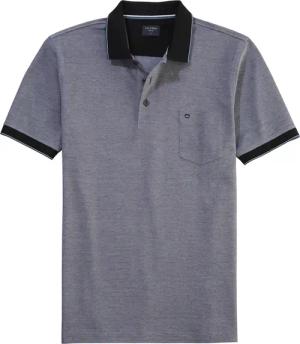 OLYMP Poloshirt "Casual", Two-Tone Piqué, Seitenschlitzen im Saum