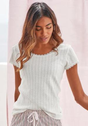 s.Oliver Pyjamaoberteil, aus Ajour-Strick