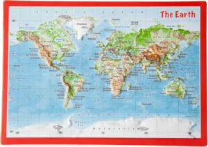 Georelief 3D Reliefpostkarte Welt